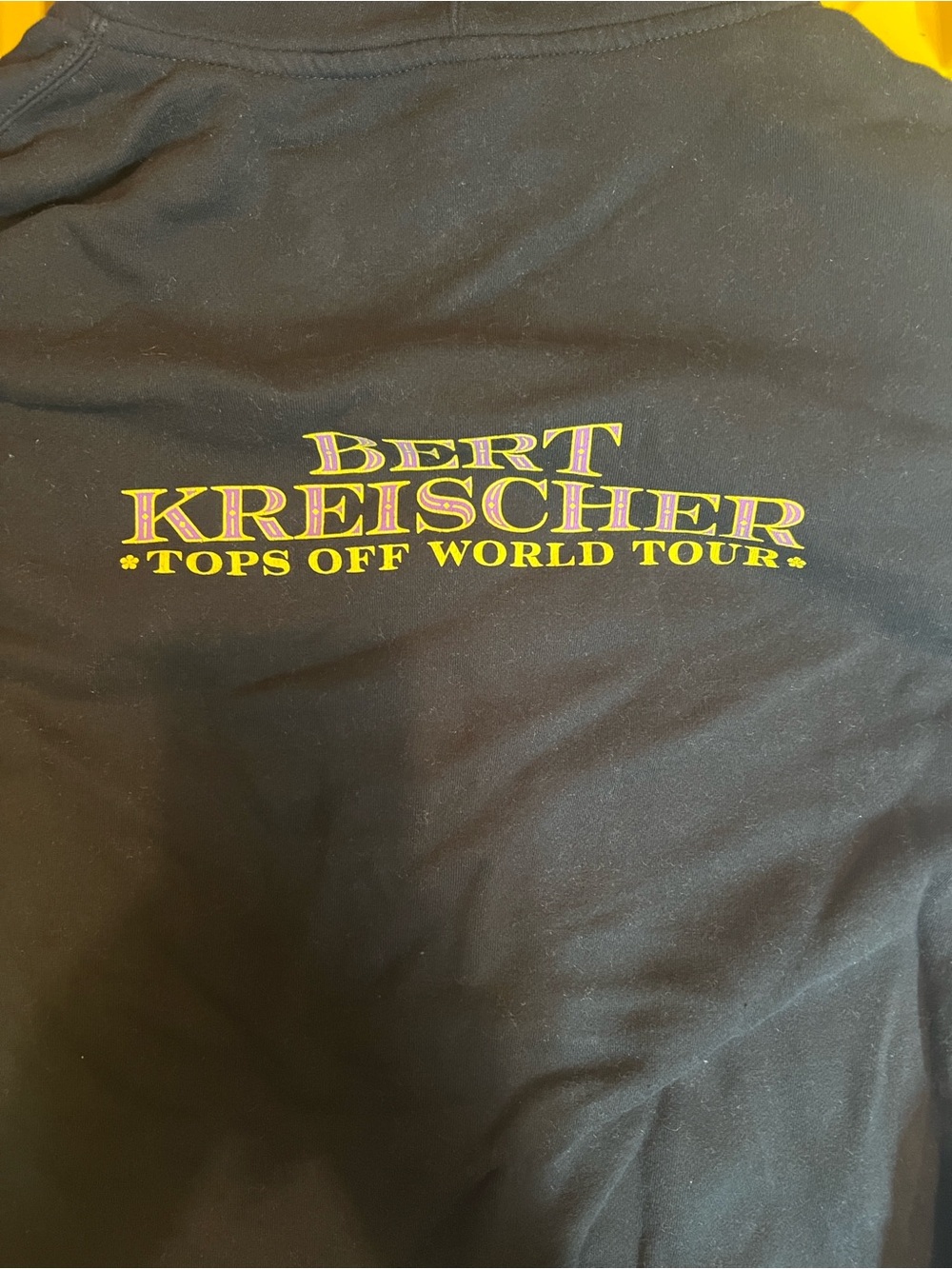 Bert Kreischer Neff Black Zip-Up Sweater with Yellow and Pink Tour Graphic